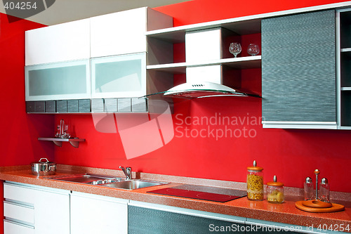 Image of Kitchen counter red