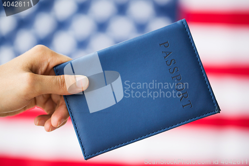 Image of close up of hand with american passport