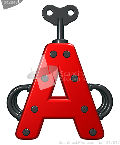 Image of uppercase letter a with decorative pieces - 3d rendering