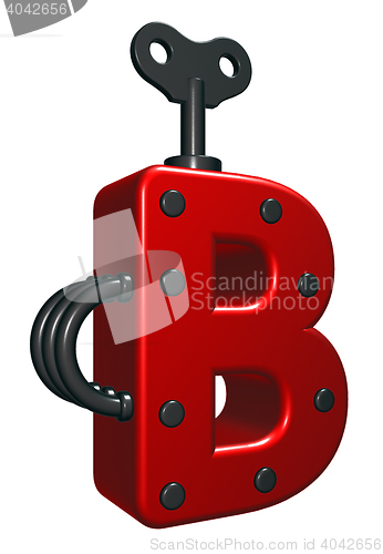 Image of uppercase letter b with decorative pieces - 3d rendering