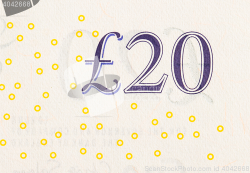 Image of Pound currency background - 20 Pounds