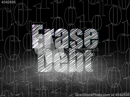 Image of Finance concept: Erase Debt in grunge dark room