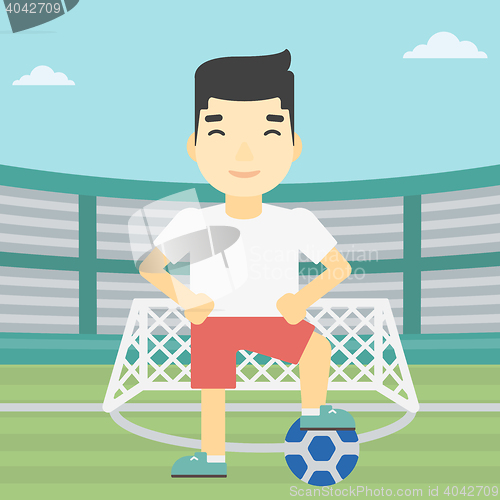 Image of Football player with ball vector illustration.