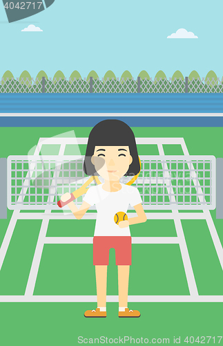 Image of Female tennis player vector illustration.