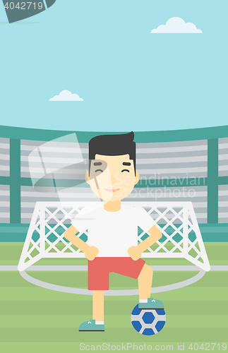 Image of Football player with ball vector illustration.