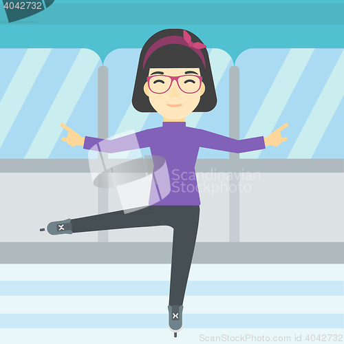 Image of Female figure skater vector illustration.