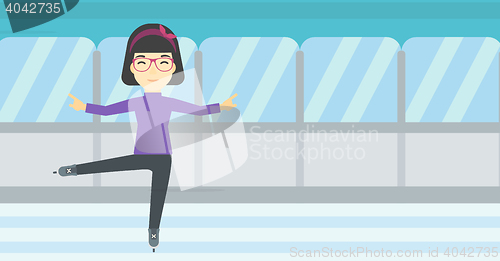 Image of Female figure skater vector illustration.