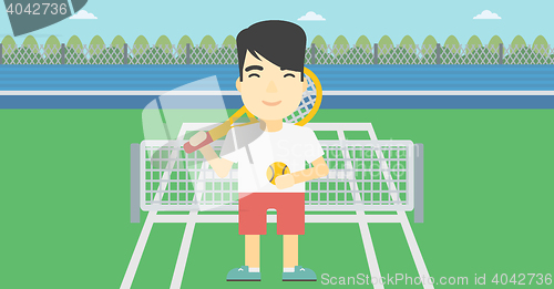 Image of Male tennis player vector illustration.