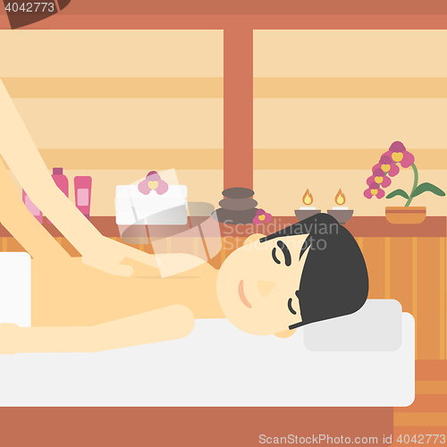 Image of Man recieving massage vector illustration.