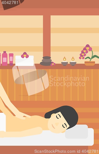 Image of Woman recieving massage vector illustration.