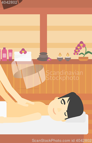 Image of Man recieving massage vector illustration.