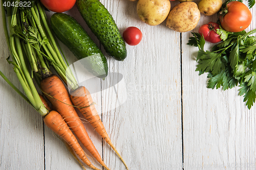 Image of freshly grown raw vegetables