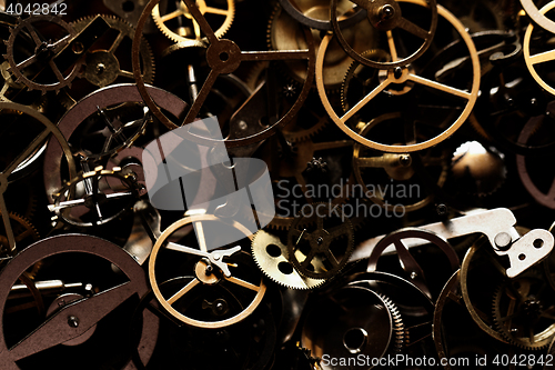 Image of Detail of clock parts for restoration