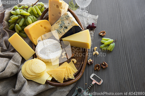Image of Various types of cheese set