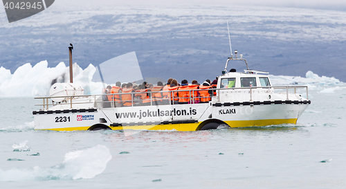 Image of JOKULSARLON, ICELAND - JULY 21, 2016: Jokulsarlon Glacial Lagoon
