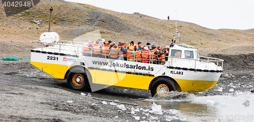 Image of JOKULSARLON, ICELAND - JULY 21, 2016: Jokulsarlon Glacial Lagoon