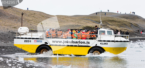 Image of JOKULSARLON, ICELAND - JULY 21, 2016: Jokulsarlon Glacial Lagoon