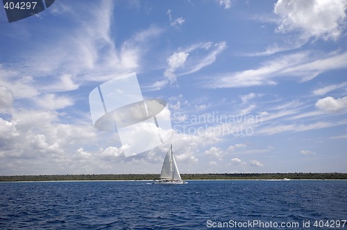 Image of Sailbotat at the caribbean sea