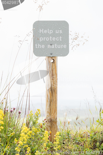 Image of Help us protect the nature sign