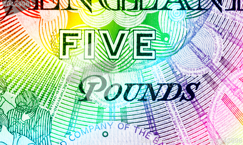Image of Pound currency background - 5 Pounds - Rainbow
