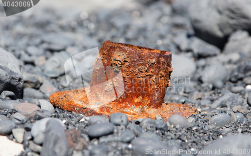 Image of Remains of a boat wreck - Iceland - Selective focus