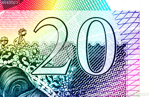 Image of Pound currency background - 20 Pounds - Rainbow