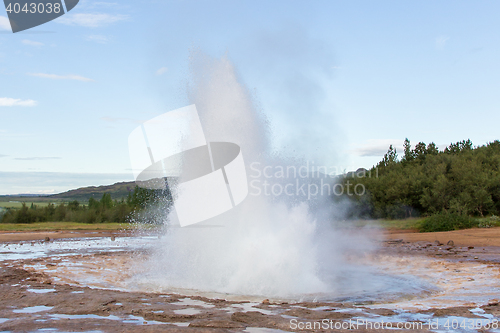 Image of Strokkur eruption in the Geysir area, Iceland