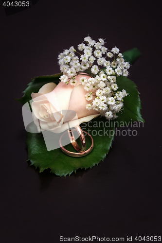 Image of Boutonniere closeup on a dark background