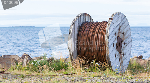 Image of Abandoned rusty steel cable