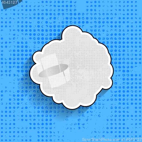 Image of Pop art speech bubble on blue background