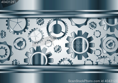 Image of Blue chrome gears mechanism background