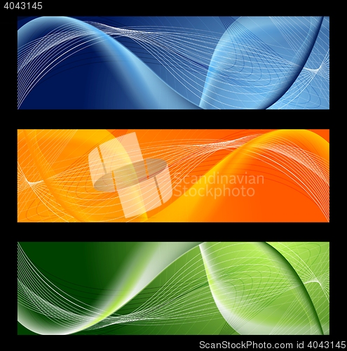 Image of Bright abstract wavy banners