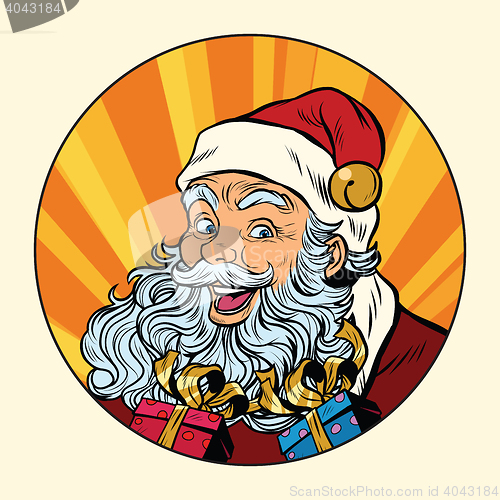 Image of Joyful Santa Claus with gifts