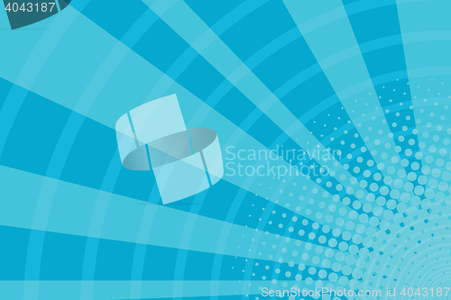 Image of Blue cartoon light rays pop art retro background