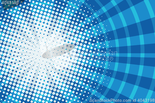 Image of Blue corridor in the squares pop art retro comic background