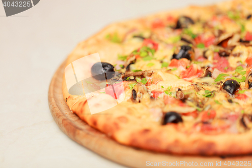 Image of Tasty pizza isolated on white