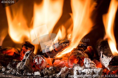 Image of Flame in a fireplace