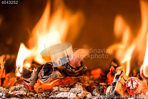 Image of Flame in a fireplace