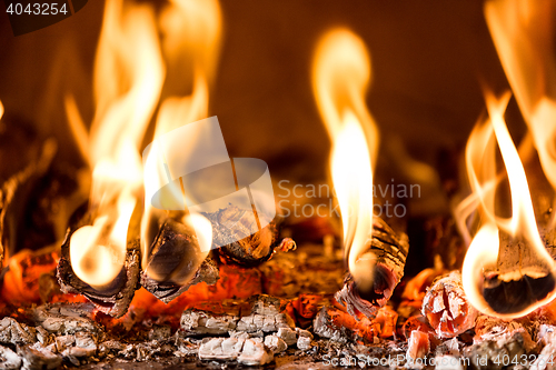 Image of Flame in a fireplace