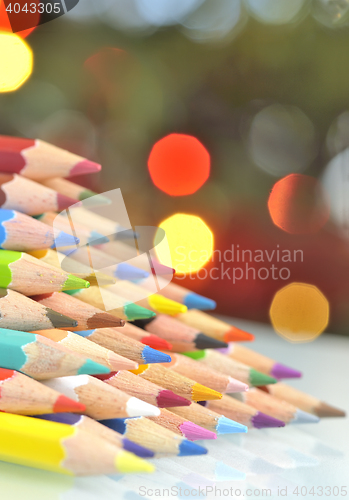 Image of christmas tree pencils and lights