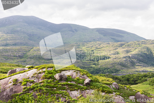 Image of view to Killarney National Park hills in ireland