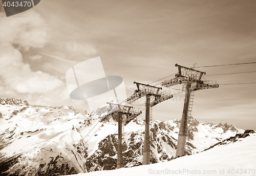 Image of Ropeway at winter ski resort