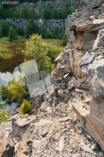 Image of abandoned flooded quarry, Czech republic