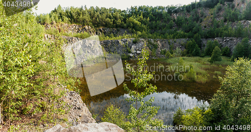 Image of abandoned flooded quarry, Czech republic