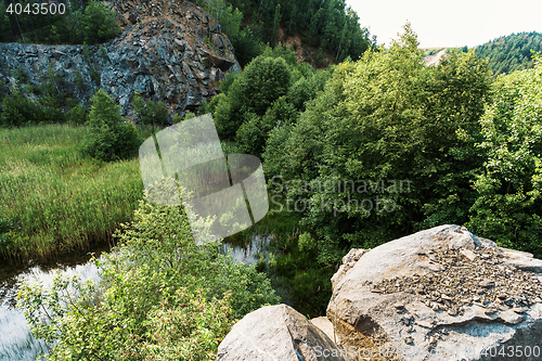 Image of abandoned flooded quarry, Czech republic