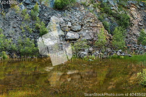 Image of abandoned flooded quarry, Czech republic