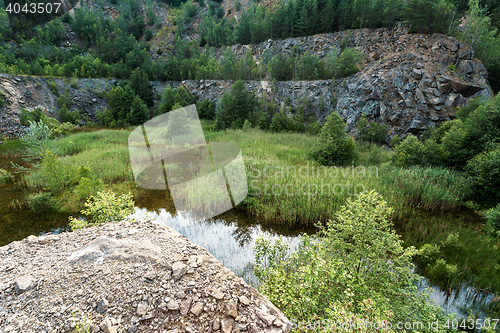 Image of abandoned flooded quarry, Czech republic