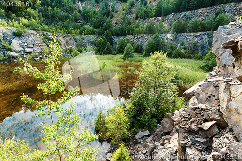 Image of abandoned flooded quarry, Czech republic