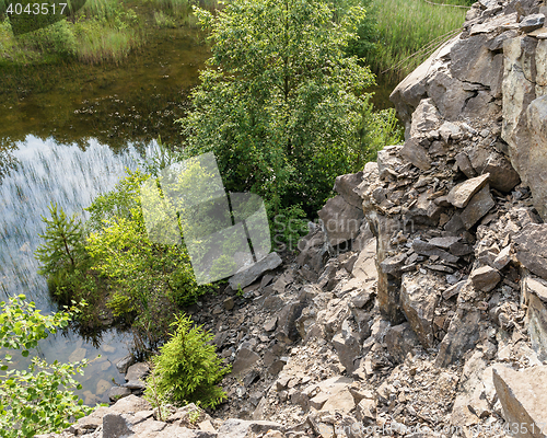 Image of abandoned flooded quarry, Czech republic