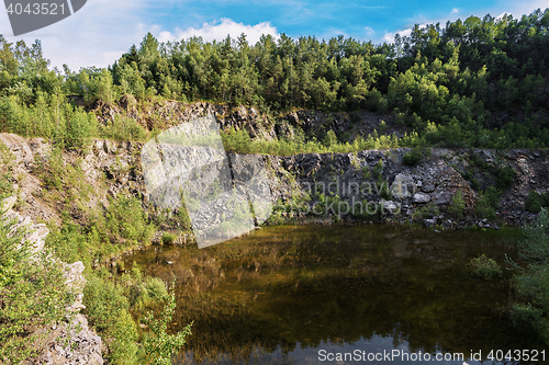 Image of abandoned flooded quarry, Czech republic